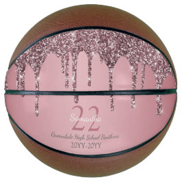 Balón De Baloncesto Rosa de golosinas Purpurinas rosados Nombre Equipo