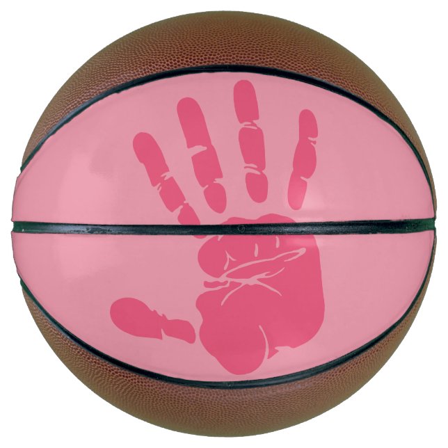 Balón De Baloncesto Rosa de la mano derecha (Anverso)