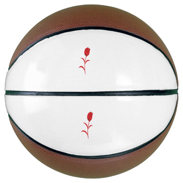 Balón De Baloncesto Rosa Madder, Lava Red, diseño floral (Anverso)