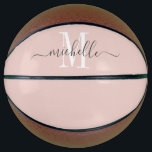 Balón De Baloncesto Rosa Monogramado personalizado<br><div class="desc">Chicas personalizados monograman baloncesto con sif blanco inicial y un nombre de tipografía de estilo de escritura a la moda en un fondo azul y rosa. Haga clic en "personalizar más adelante" para utilizar la herramienta de diseño simple si desea cambiar el color de fondo o las fuentes. Si necesitas...</div>