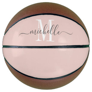 Balón De Baloncesto Rosa Monogramado personalizado