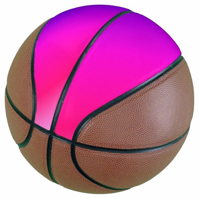 Balón De Baloncesto Rosa neón y púrpura (Angular)
