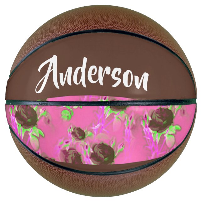 Balón De Baloncesto Rosas marrones en rosa (Anverso)
