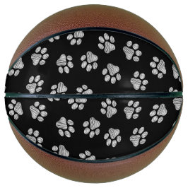 Balón De Baloncesto Rutas de perro, garras de perro, garras blancas