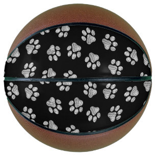 Balón De Baloncesto Rutas de perro, garras de perro, garras blancas