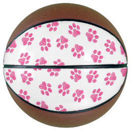 Balón De Baloncesto Rutas de perro, garras de perro, garras rosadas