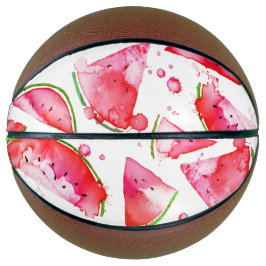 Balón De Baloncesto Sandía en acuarela 1