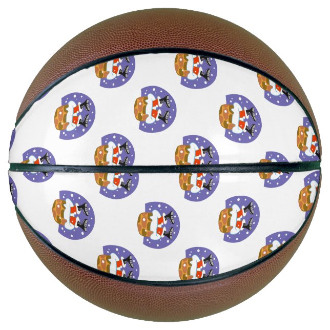 Balón De Baloncesto Santa Claus En Chimney, Nieve, Navidades, Año Nuev (Anverso)