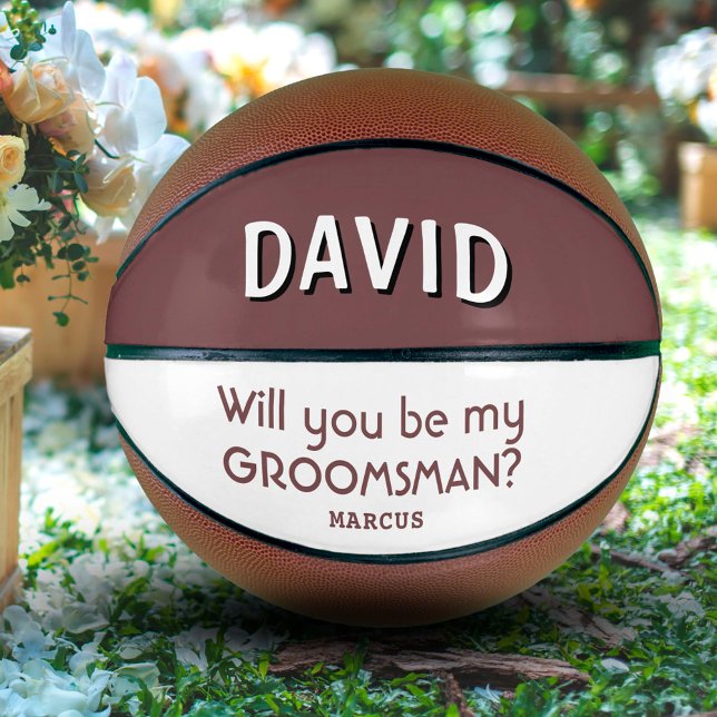 Balón De Baloncesto ¿Serás mi Boda de nombres personalizados de Grooms (Subido por el creador)