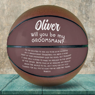 Balón De Baloncesto ¿Serás mi Groomsman Custom Name and Text?