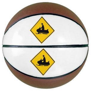 Balón De Baloncesto Signo de advertencia de moto de nieve Invierno de