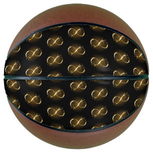 Balón De Baloncesto Símbolo de infinito dorado
