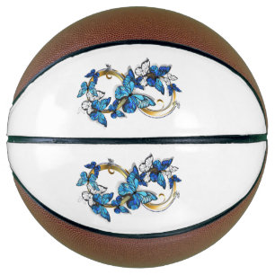 Balón De Baloncesto Símbolo infinito de mariposas Morpho azules