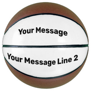Balón De Baloncesto Simple Black and White Name Your Text Template
