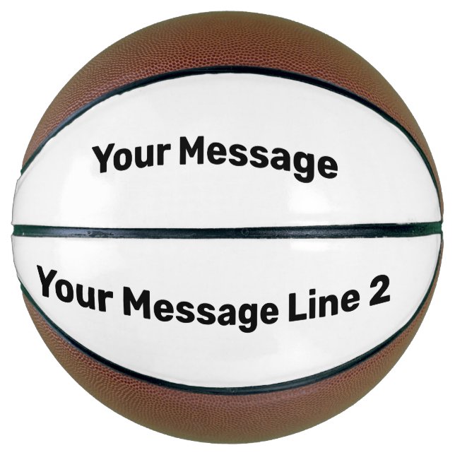 Balón De Baloncesto Simple Black and White Name Your Text Template (Anverso)