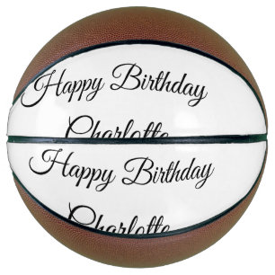 Balón De Baloncesto SIMPLE MINIMAL.CUTIE ADD NAME BABY happy birthday