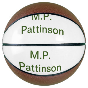 Balón De Baloncesto Simple minimal verde añade tu texto nombre foto pe