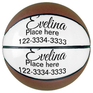 Balón De Baloncesto Simple texto mínimo añadir su nombre lugar ciudad