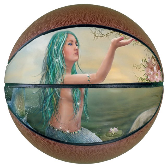 Balón De Baloncesto sirena de cabello verde (Anverso)
