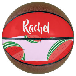 Balón De Baloncesto Sliced watermelon pattern on pink