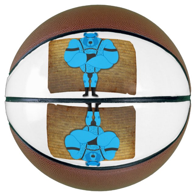 Balón De Baloncesto SlipperyJoe's gay musgo personalizado thong leathe (Anverso)