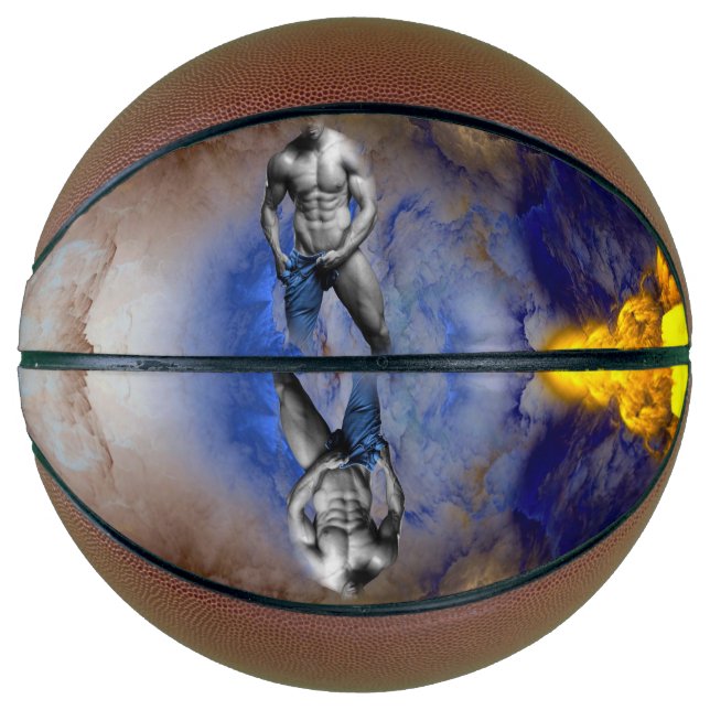 Balón De Baloncesto SlipperyJoe's Man steamy shirtless abs sixpack put (Anverso)