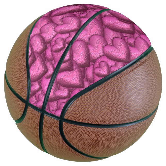 Balón De Baloncesto Sombreado corazón rosa (Angular)