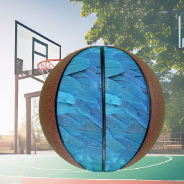 Balón De Baloncesto Soy azul - plumas de Macaw