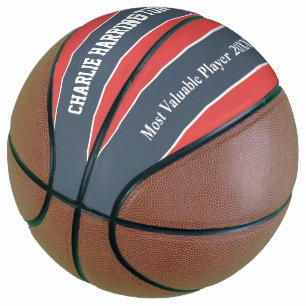 Balón De Baloncesto Strips Pattern nombre personalizado y baloncesto d