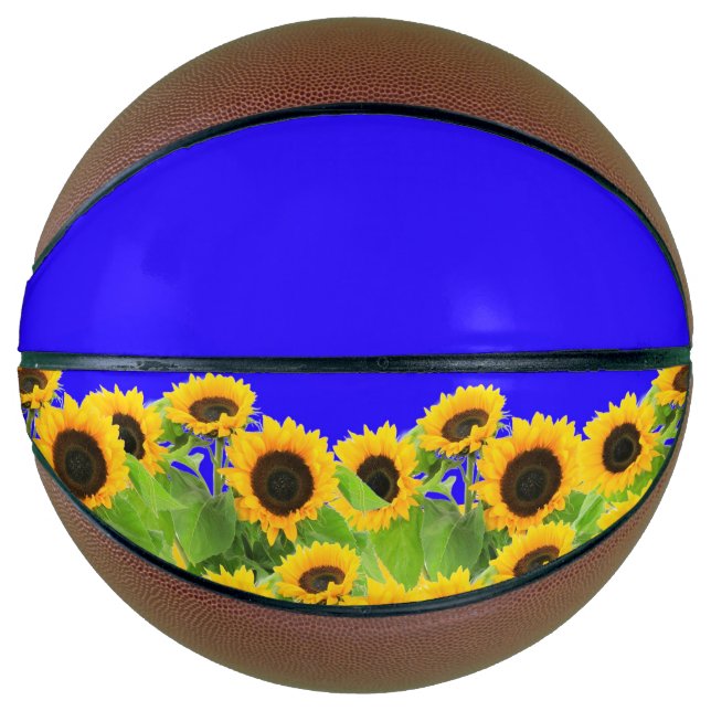 Balón De Baloncesto Sunflowers Basketball Bandera ucraniana Apoya el c (Anverso)