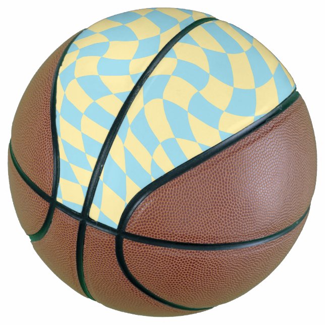 Balón De Baloncesto Tablero retro azul amarillo pastel (Angular)