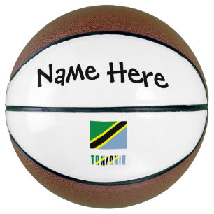 Balón De Baloncesto Tanzania Bandera Tanzana Negra Personalización 