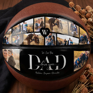 Balón De Baloncesto Te Amamos Papá Colograma de Fotos Personalizado pa