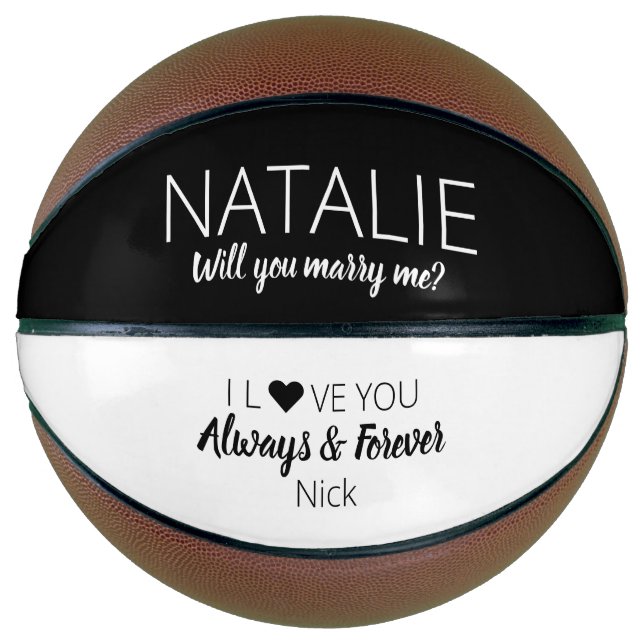 Balón De Baloncesto ¿Te Casarás Conmigo? Deportes de propuesta (Anverso)