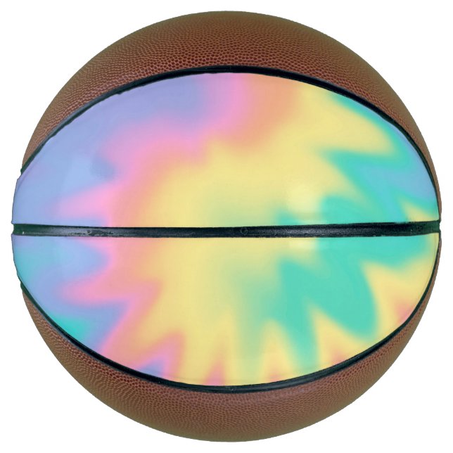 Balón De Baloncesto Teja de arcoiris pastel  (Anverso)