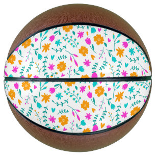 Balón De Baloncesto Tela con estampado de flores coloridas lindas
