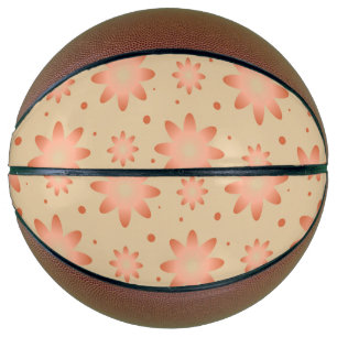 Balón De Baloncesto Terracota naranja y beige arena delicada margarita
