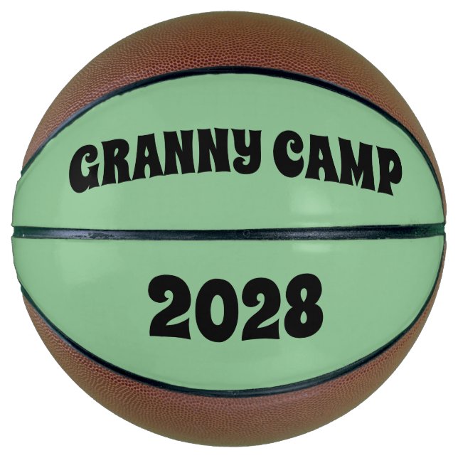 Balón De Baloncesto Texto del campamento de abuelitas retro (Anverso)