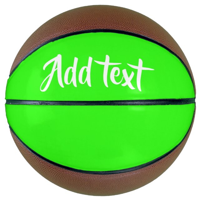 Balón De Baloncesto texto personalizado verde claro plano (Anverso)