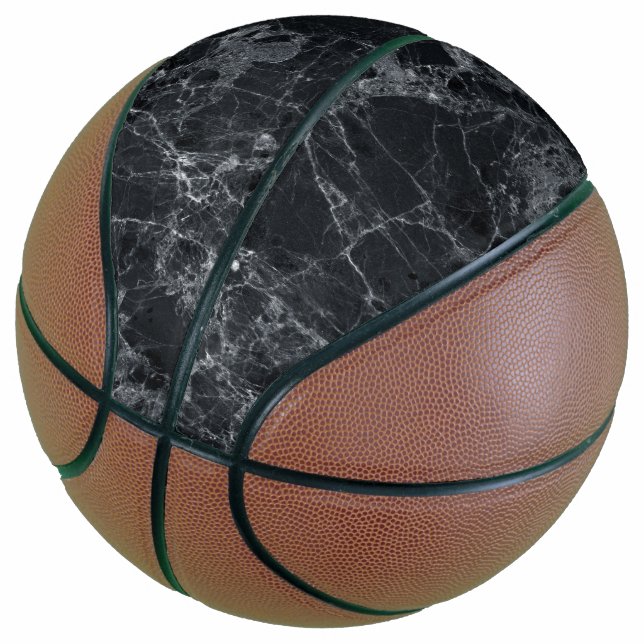 Balón De Baloncesto Textura de mármol negro (Angular)