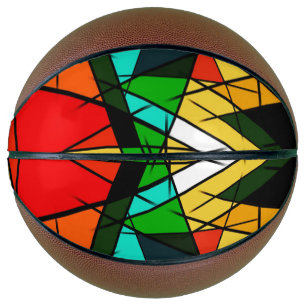 Balón De Baloncesto Triángulo moderno geométrico colorido