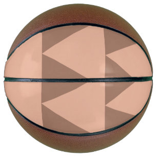 Balón De Baloncesto Triángulos geométricos grandes Mocha Mousse Dusty