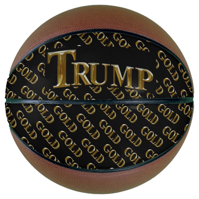 BALÓN DE BALONCESTO TRUMP EEUU  ORO  (Anverso)