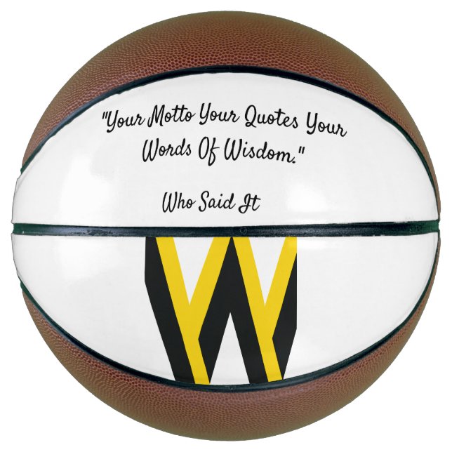Balón De Baloncesto Tu Lema Cita Tus Palabras De Sabiduría (Anverso)