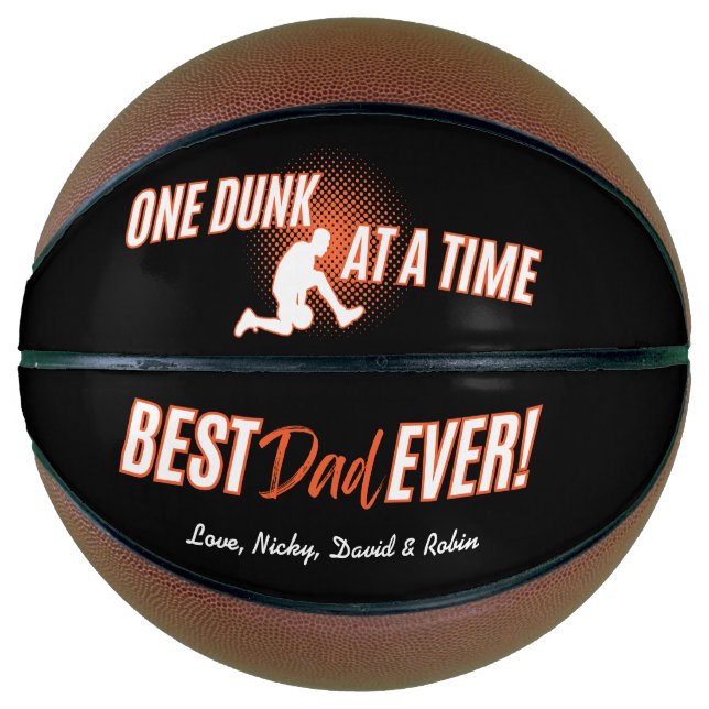 Balón De Baloncesto Un día a la vez mejor papá jamás nombre personaliz (Anverso)