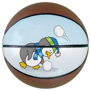 Balón De Baloncesto Un pingüino con una bola de nieve