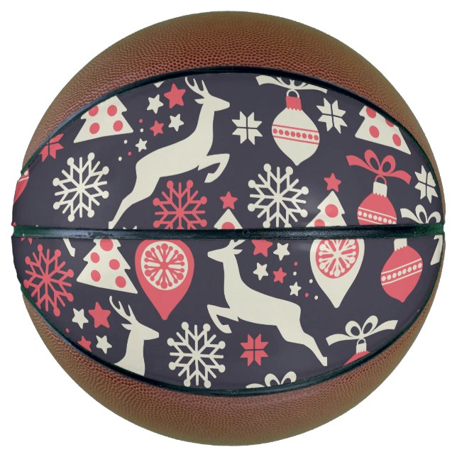 Balón De Baloncesto Vintage Retro Navidad vacaciones (Anverso)