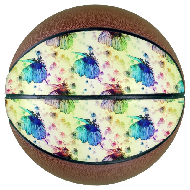 Balón De Baloncesto Watercolor Butterflies Basketball (Anverso)