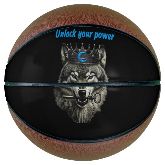 Balón De Baloncesto wolf king unlock your power (Anverso)