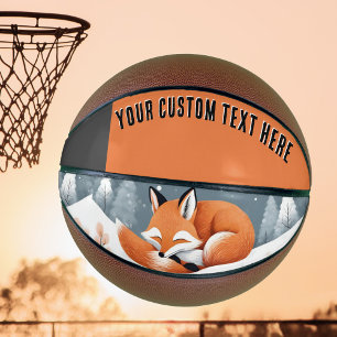 Balón De Baloncesto Zorro dormido en la nieve Animales de la fauna sil
